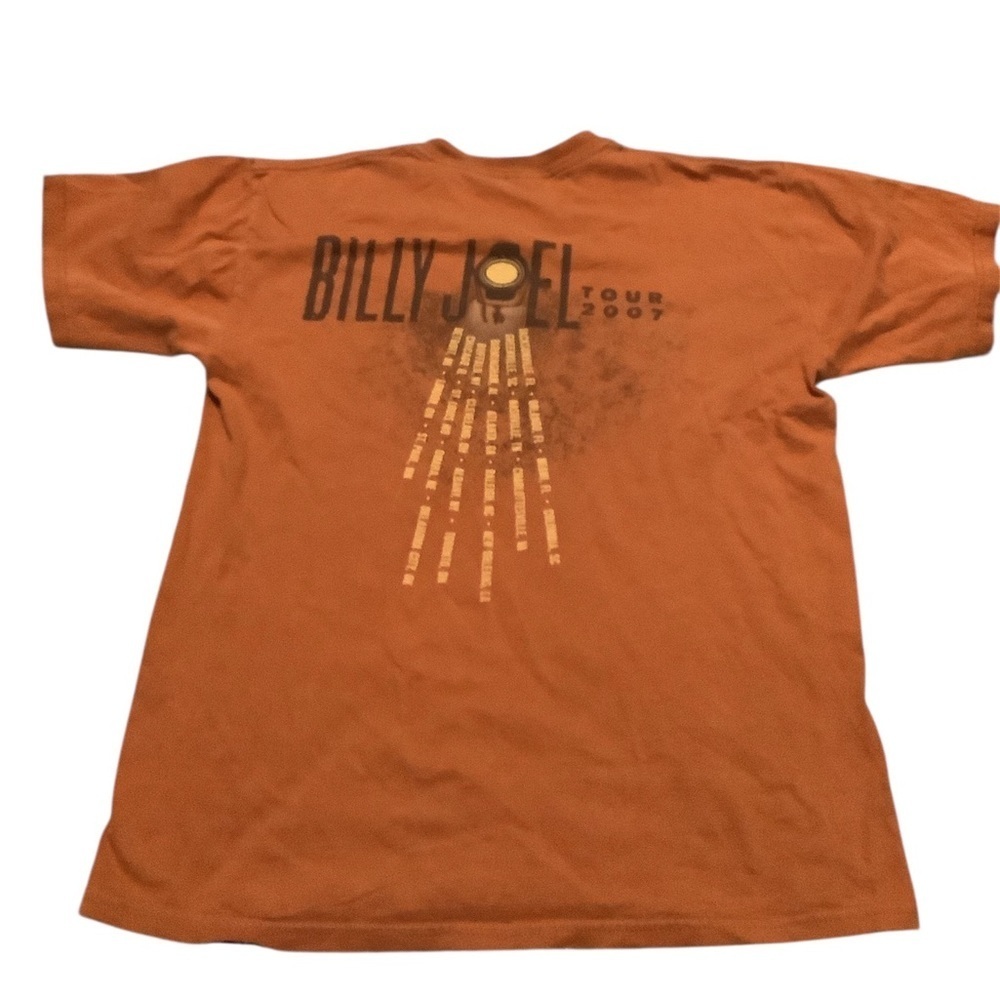 Billy Joel vintage tour Orange Graphic T-Shirt - Picture 2 of 2